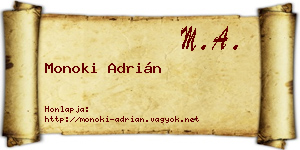 Monoki Adrián névjegykártya